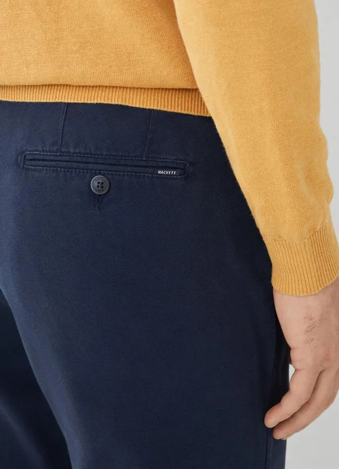 Men Trousers and Chinos Hackett London Slim Fit Piqu Chinos Navy Blazer