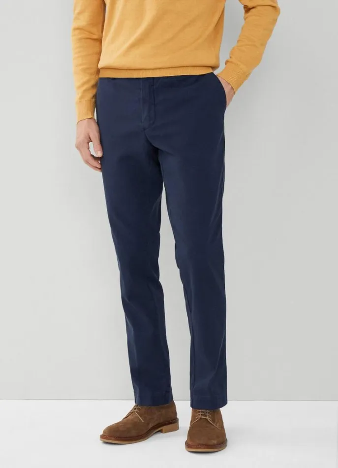 Men Trousers and Chinos Hackett London Slim Fit Piqu Chinos Navy Blazer