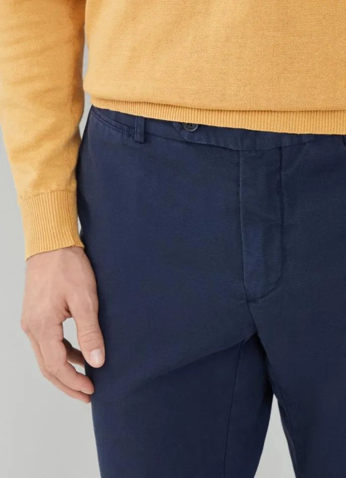 Men Trousers and Chinos Hackett London Slim Fit Piqu Chinos Navy Blazer