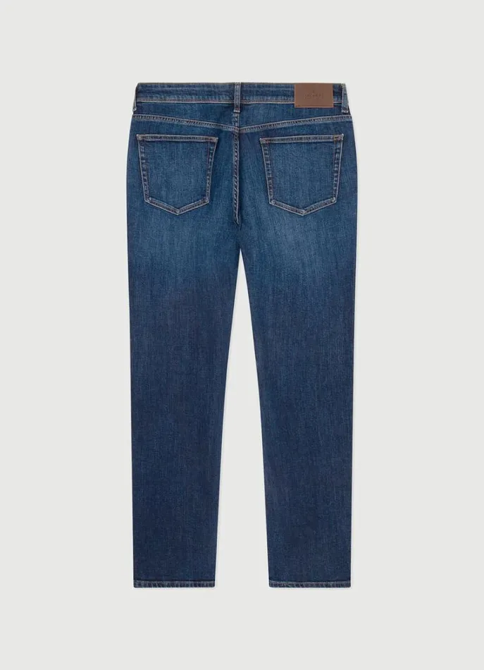 Men Trousers and Chinos Hackett London Slim Fit Vintage Jeans With Worn Look Denim Blue