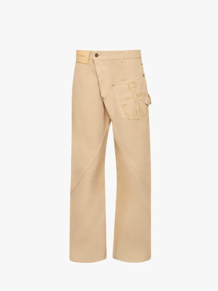 Men Trousers and Shorts JW Anderson TWISTED WORKWEAR TROUSERS Flax