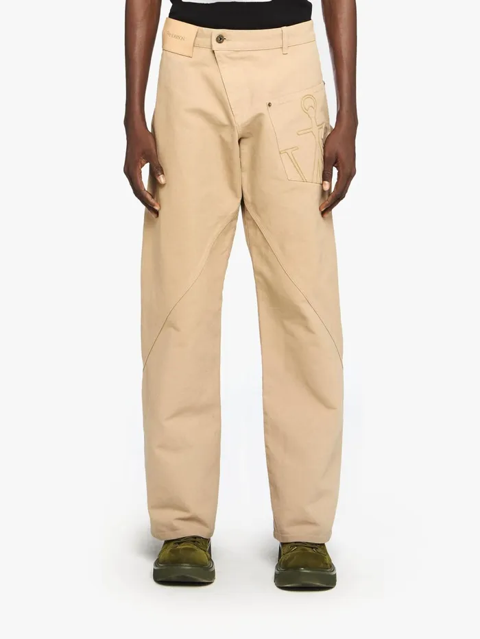 Men Trousers and Shorts JW Anderson TWISTED WORKWEAR TROUSERS Flax Men Trousers and Shorts JW Anderson TWISTED WORKWEAR TROUSERS Flax