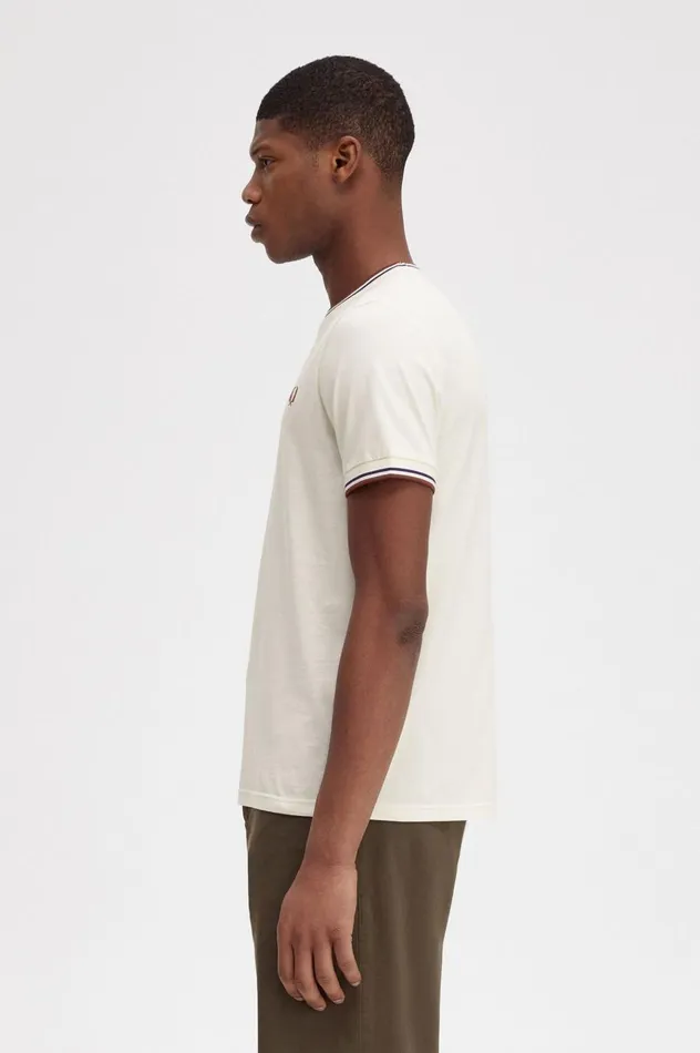 Men Twin Tipped TShirt Ecruwhisky Brown Fred Perry TShirts