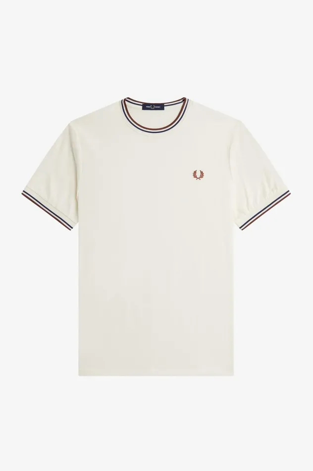 Men Twin Tipped TShirt Ecruwhisky Brown Fred Perry TShirts
