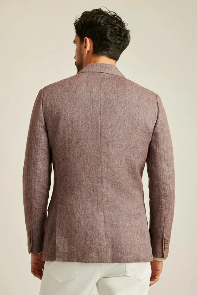 Men Unconstructed Italian Blazer Eggplant Herringbone Bonobos Blazers and Sport Coats