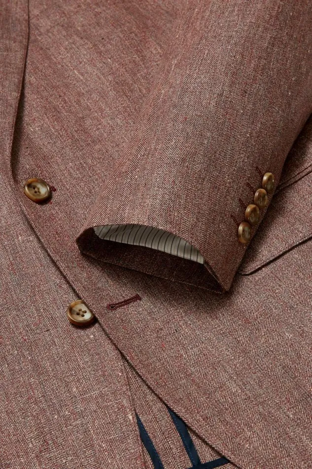 Men Unconstructed Italian Blazer Eggplant Herringbone Bonobos Blazers and Sport Coats