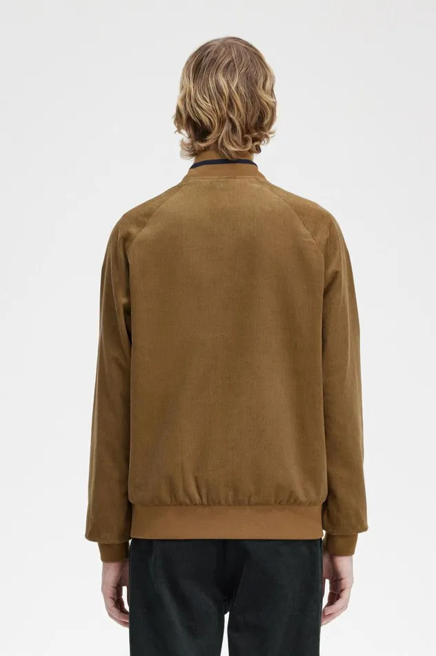 Men Waffle Cord Tennis Bomber Shaded Stone Fred Perry Coats and Jackets