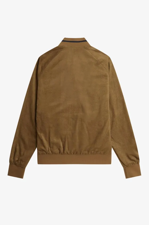 Men Waffle Cord Tennis Bomber Shaded Stone Fred Perry Coats and Jackets