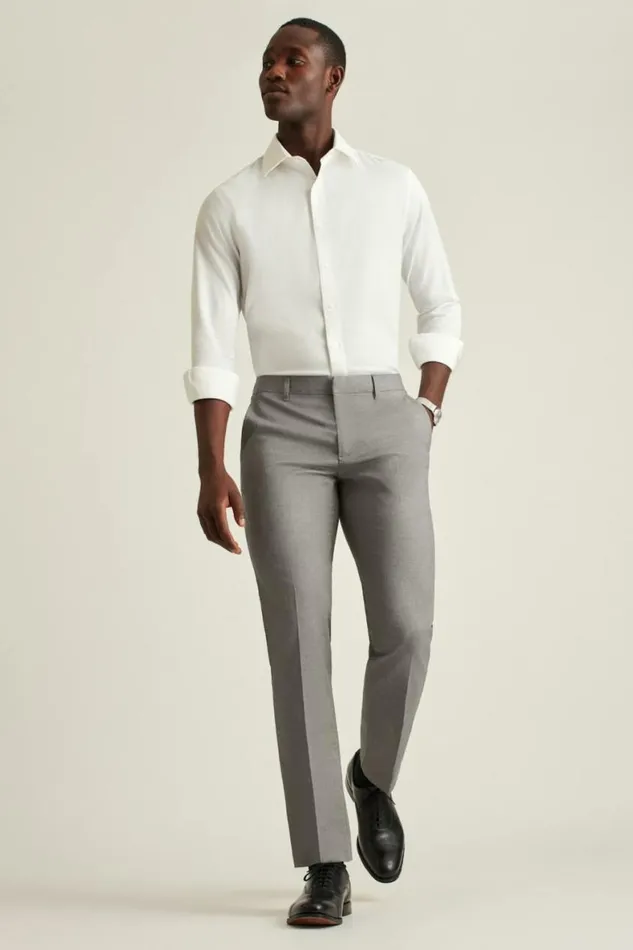 Men Weekday Warrior Dress Pants Monday Grey Yarn Dye Bonobos Dress Pants