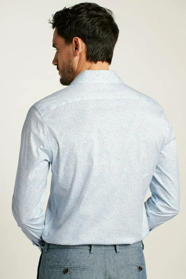 Men Weekday Warrior Dress Shirt Dusty Blue Palmer Floral Bonobos Business Casual Shirts