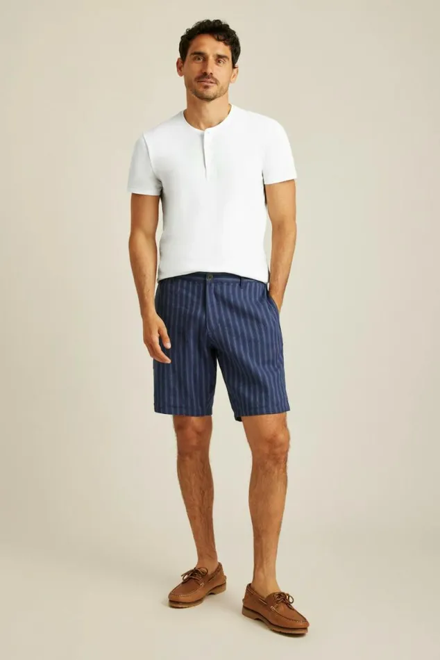 Men Weekend Chino Shorts Midnight Stripe Bonobos Chino Shorts