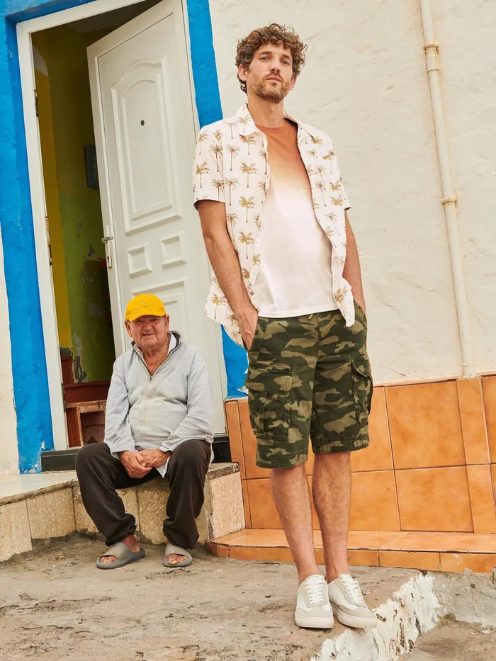 Men White Stuff Clothing Palm Tree Printed Shirt Men White Stuff Clothing Palm Tree Printed Shirt
