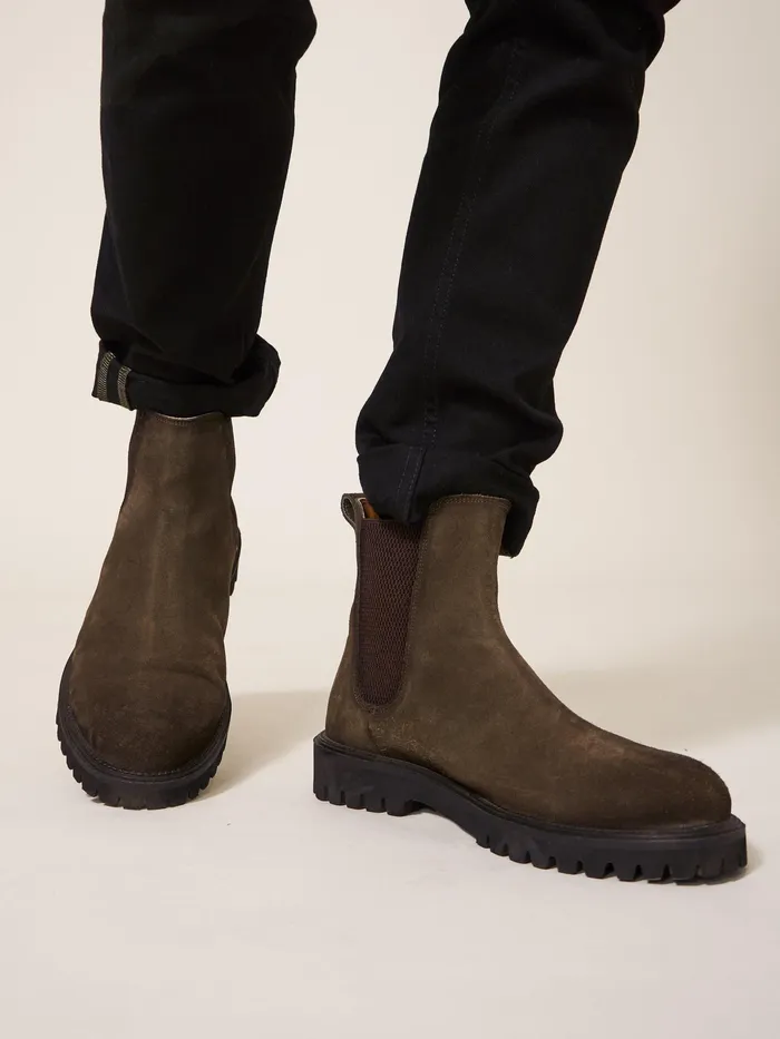 Men White Stuff Footwear Chunky Suede Chelsea Boot