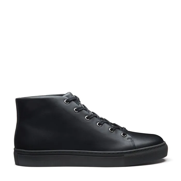 MenWomen Solovair Sneakers Black Calf High Top Sneaker