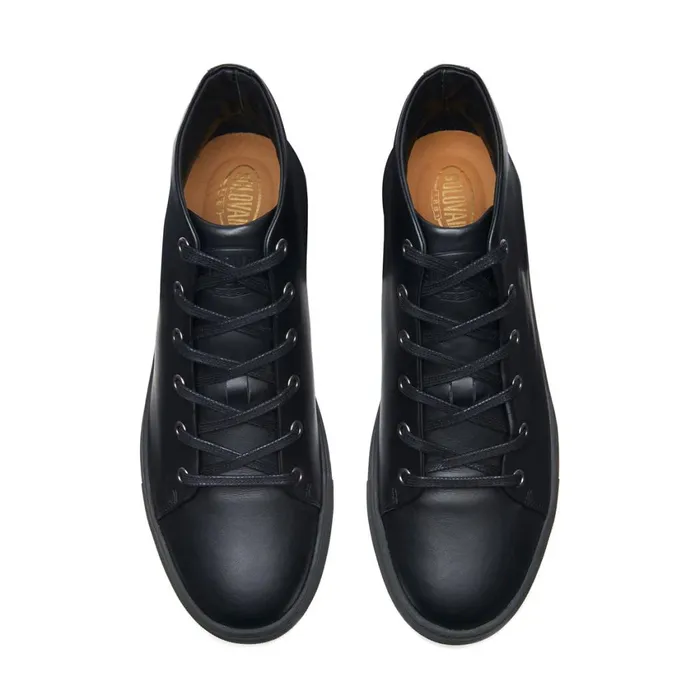 MenWomen Solovair Sneakers Black Calf High Top Sneaker