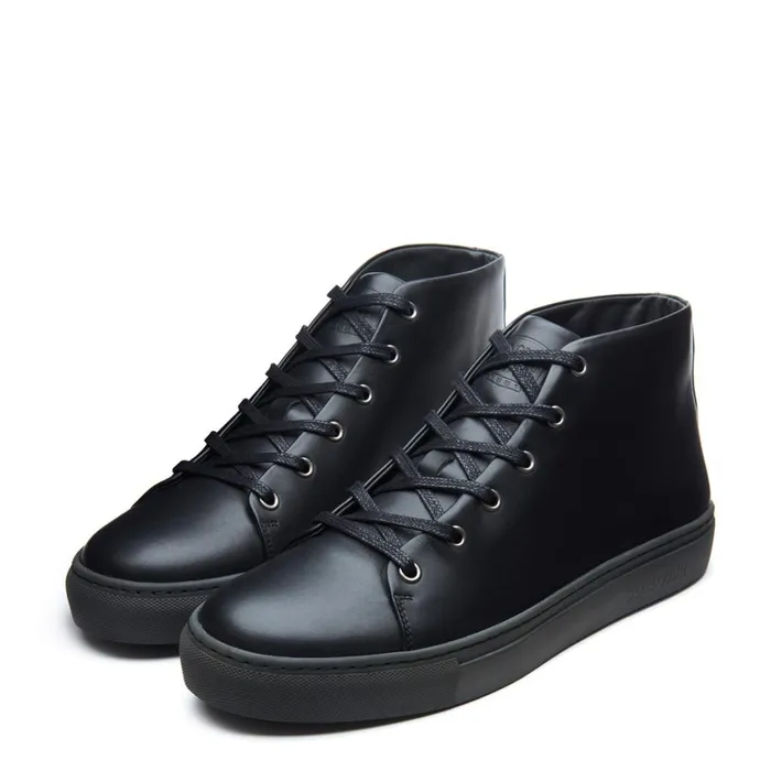 MenWomen Solovair Sneakers Black Calf High Top Sneaker