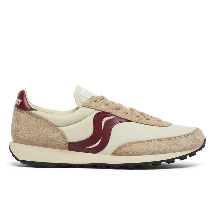 MenWomen Trainer 80 Original Beige Burgundy Lifestyle Saucony