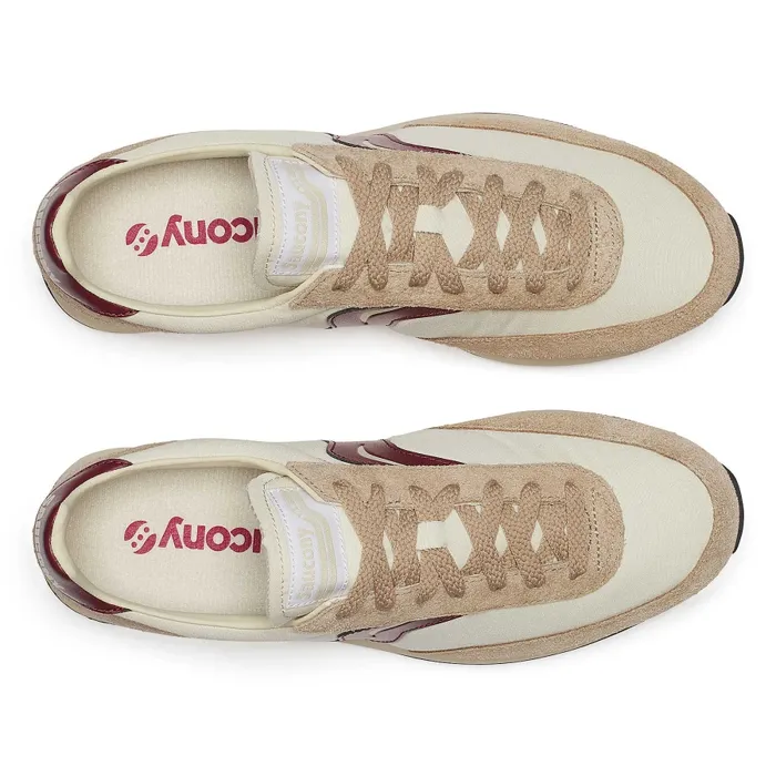 MenWomen Trainer 80 Original Beige Burgundy Lifestyle Saucony