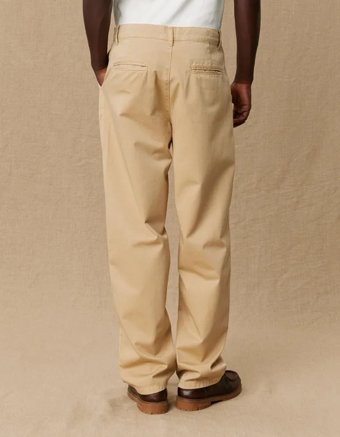 Men Yale Wide Pleated Chino Pant 8211 Light Brown Incense Les Deux Pants