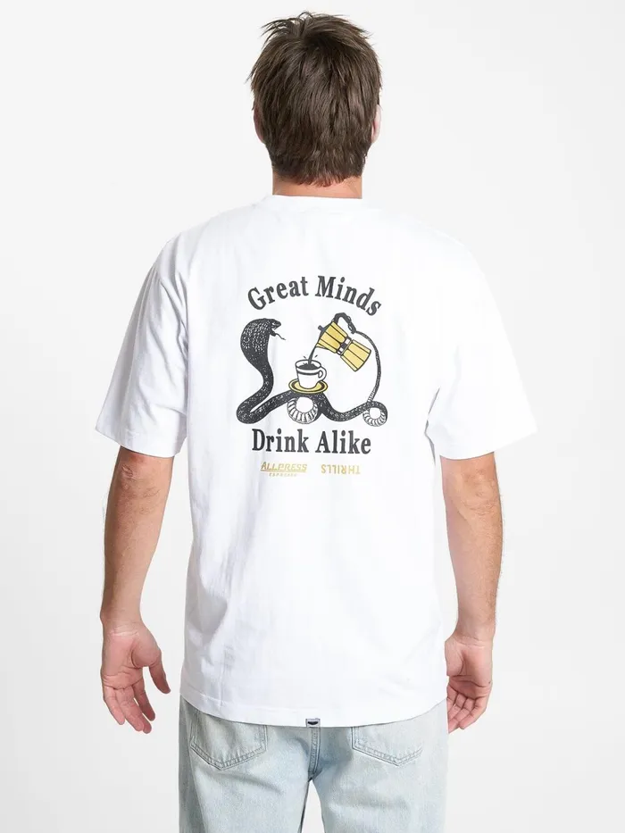 Mens Allpress X Great Minds Drink Alike Oversize Pocket Tee White Thrills Tees and Tank Tops