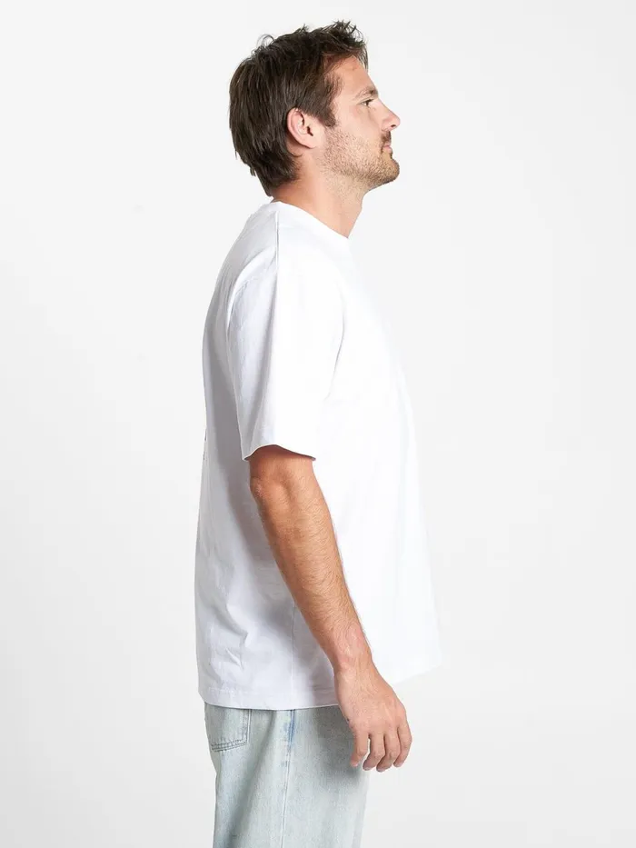 Mens Allpress X Great Minds Drink Alike Oversize Pocket Tee White Thrills Tees and Tank Tops