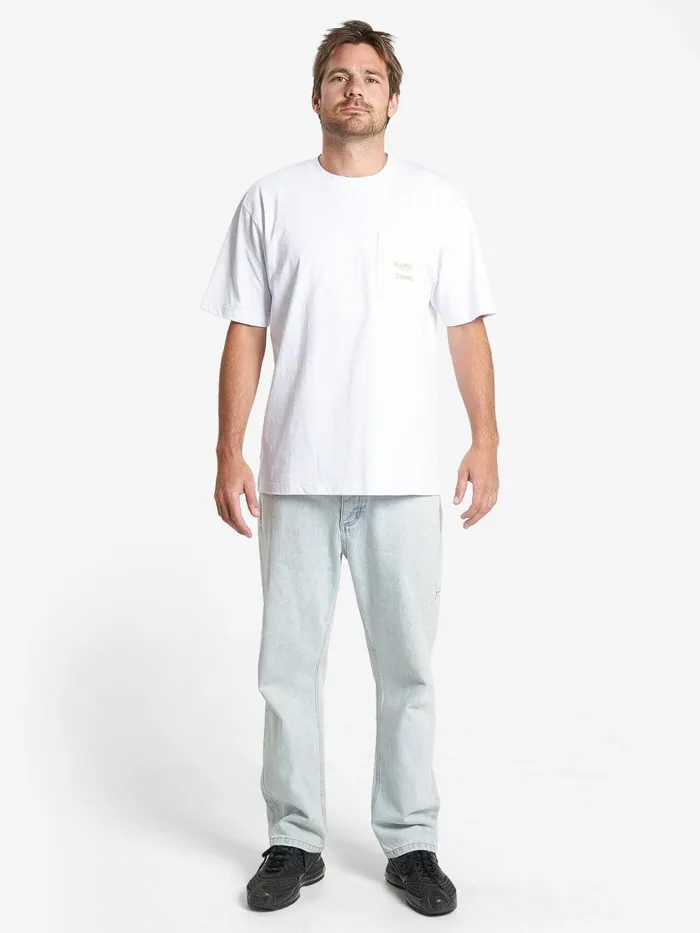Mens Allpress X Great Minds Drink Alike Oversize Pocket Tee White Thrills Tees and Tank Tops