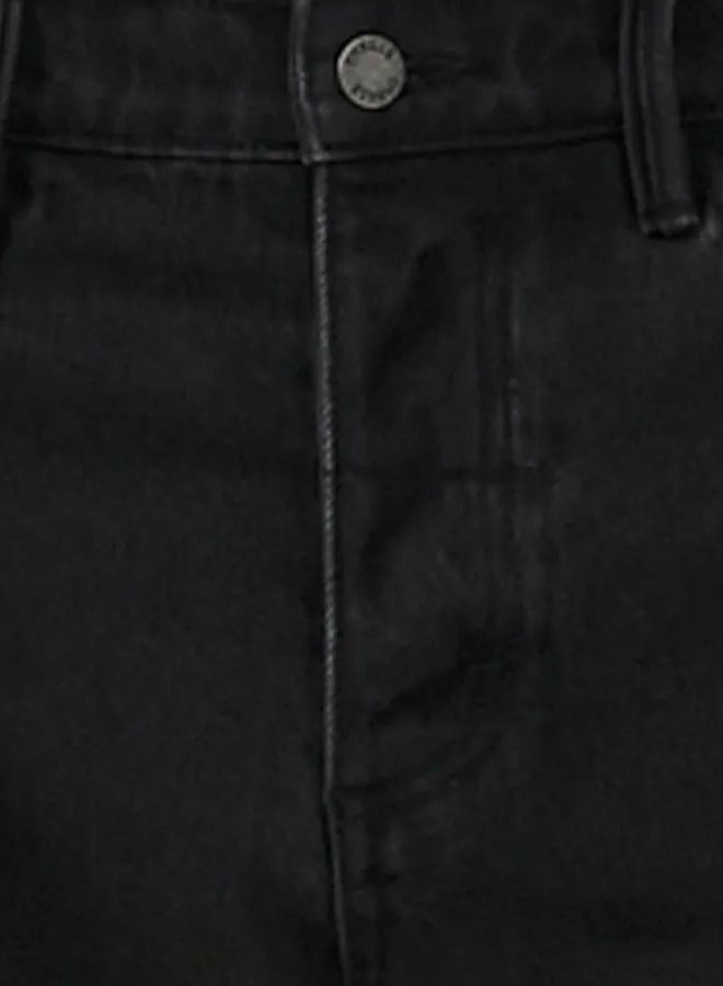 Mens Chopped Hem Denim Short Aged Black Thrills Denim Shorts
