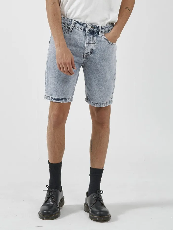 Mens Chopped Hem Denim Short Garage Blue Thrills Denim Shorts