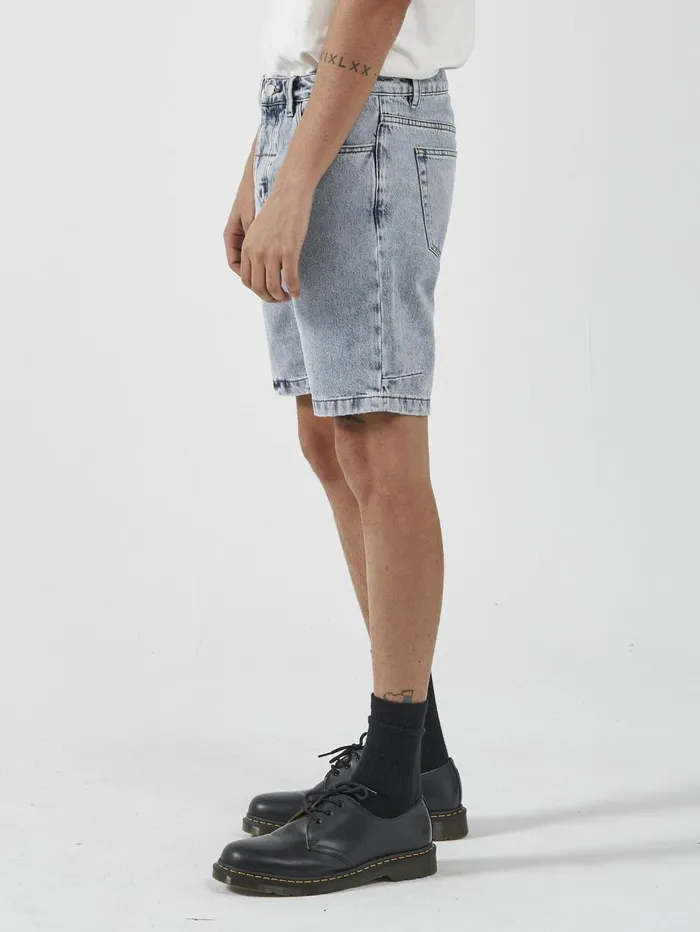 Mens Chopped Hem Denim Short Garage Blue Thrills Denim Shorts