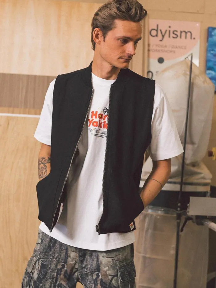 Mens Hard Yakka X Carpenter Vest Black Thrills Jackets
