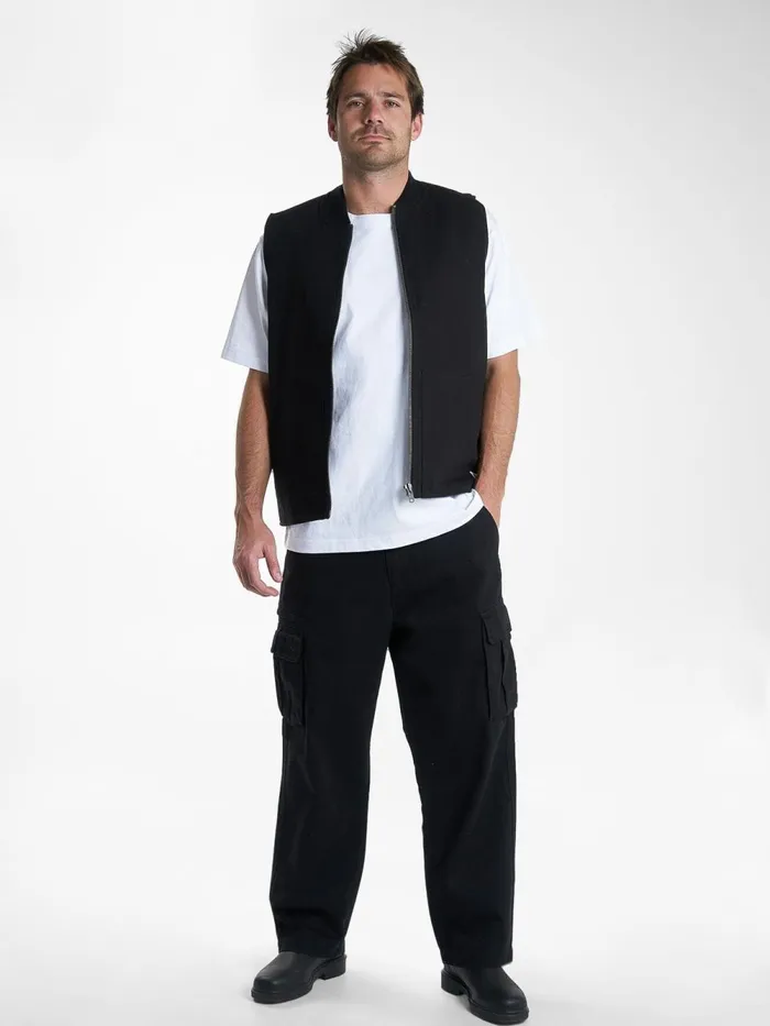 Mens Hard Yakka X Carpenter Vest Black Thrills Jackets