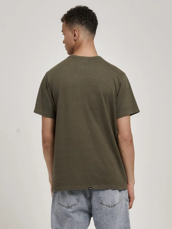 Mens Hemp Deep Meanings Merch Fit Tee Olive Night Thrills Tees and Tank Tops