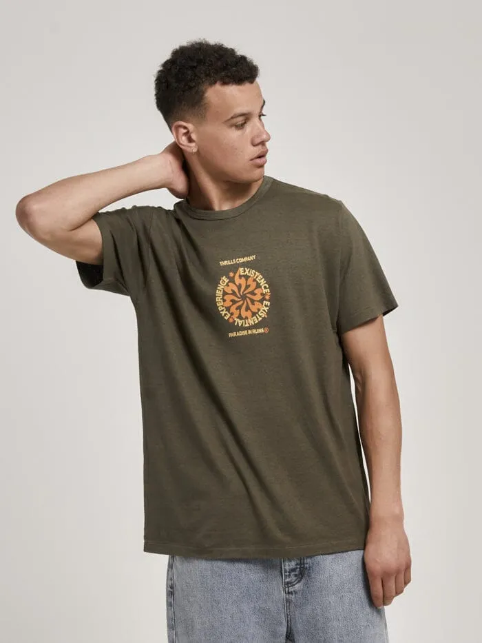 Mens Hemp Deep Meanings Merch Fit Tee Olive Night Thrills Tees and Tank Tops