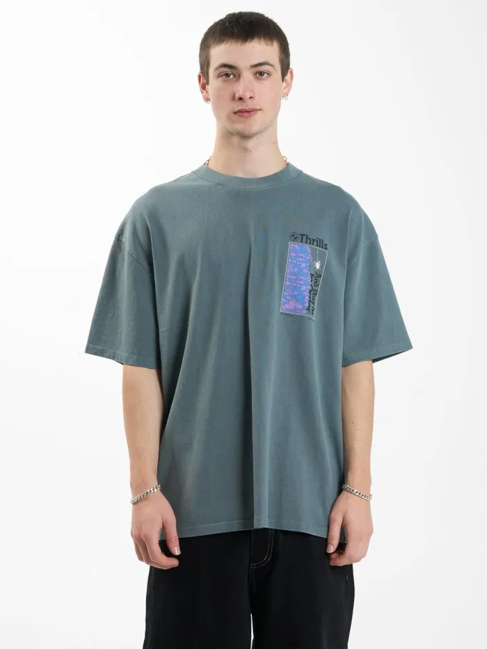 Mens In Order Box Fit Oversize Tee Stormy Sea Thrills Tees and Tank Tops