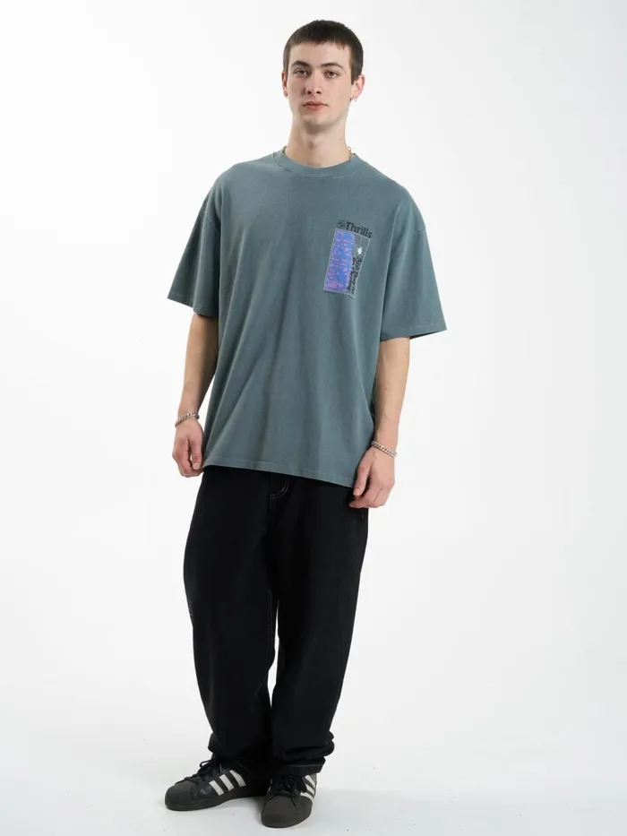 Mens In Order Box Fit Oversize Tee Stormy Sea Thrills Tees and Tank Tops