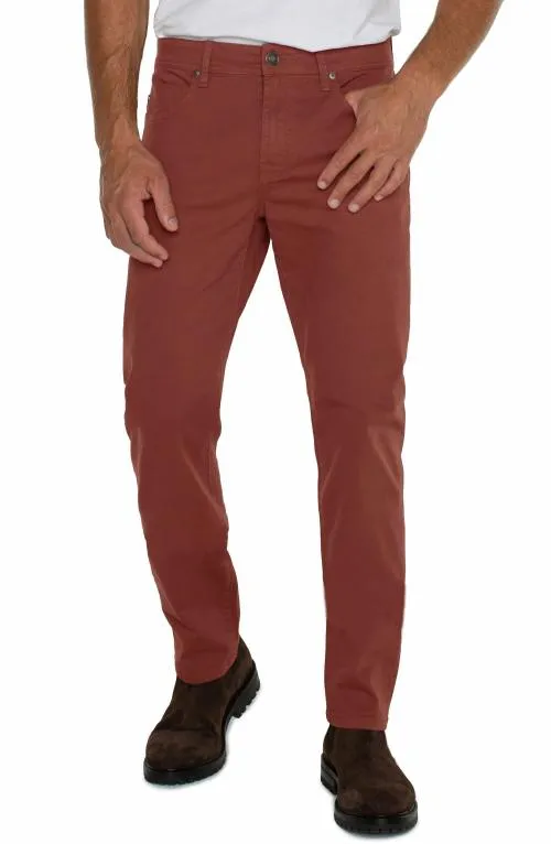Mens Jeans Liverpool Los Angeles Kingston Modern Straight Peached Colored Twill Brick
