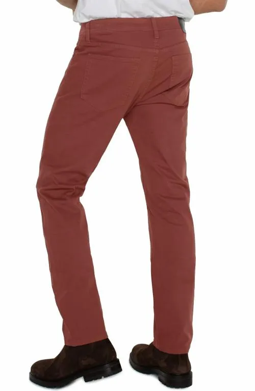 Mens Jeans Liverpool Los Angeles Kingston Modern Straight Peached Colored Twill Brick