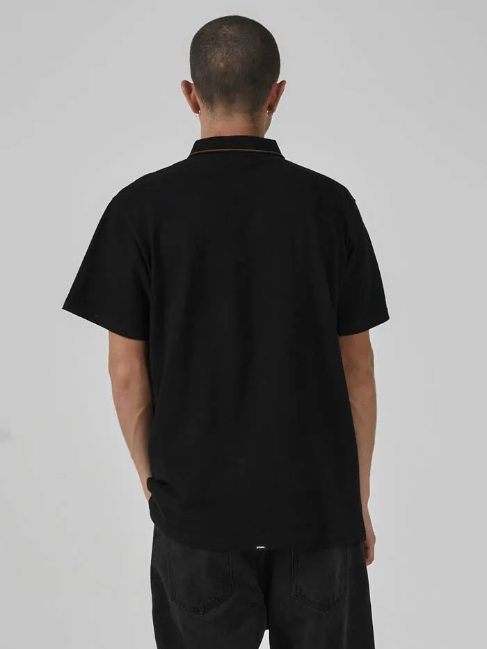Mens King Embro Polo Black Thrills Tees and Tank Tops