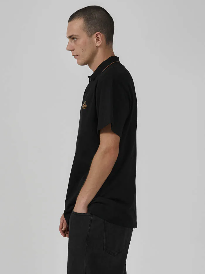 Mens King Embro Polo Black Thrills Tees and Tank Tops