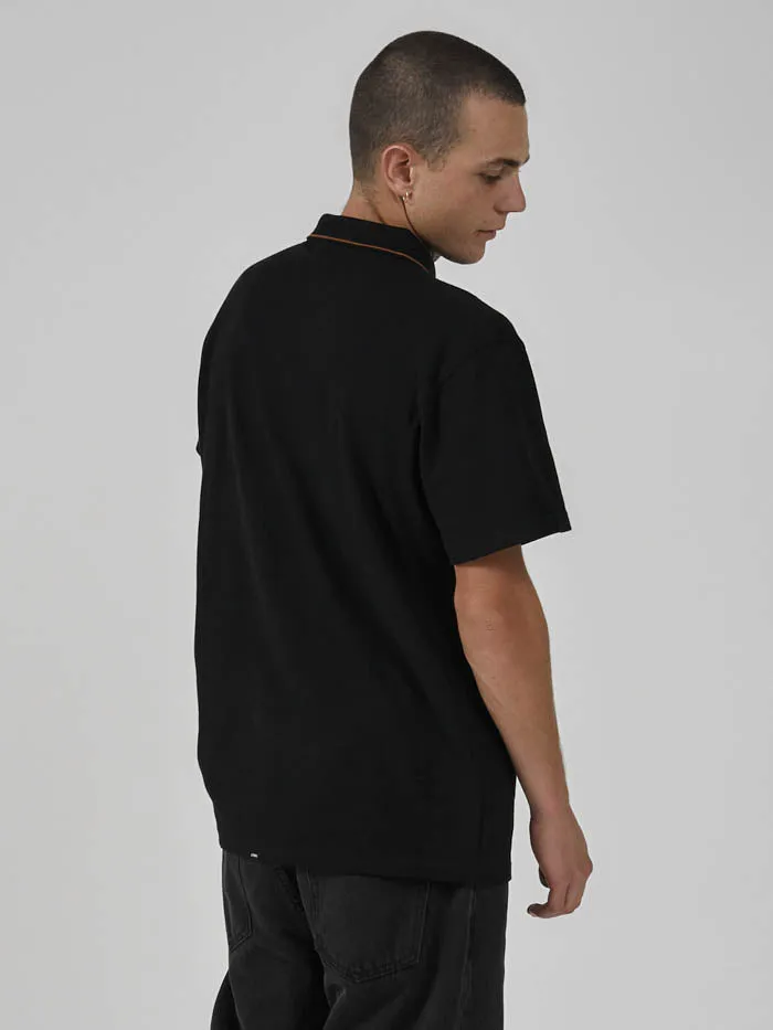 Mens King Embro Polo Black Thrills Tees and Tank Tops
