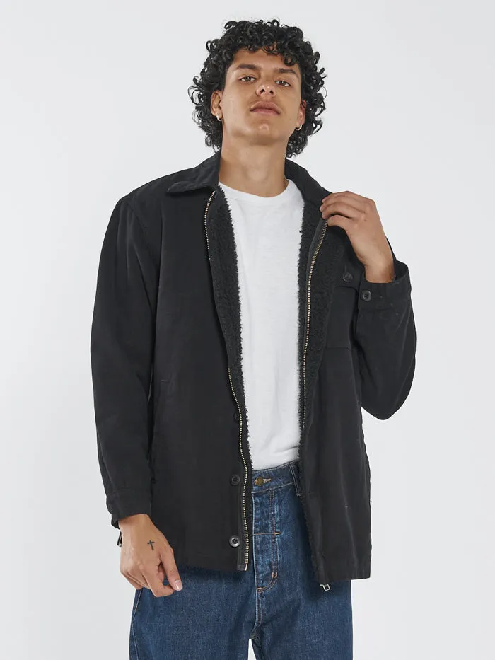 Mens Legion Sherpa Jacket Black Thrills Jackets