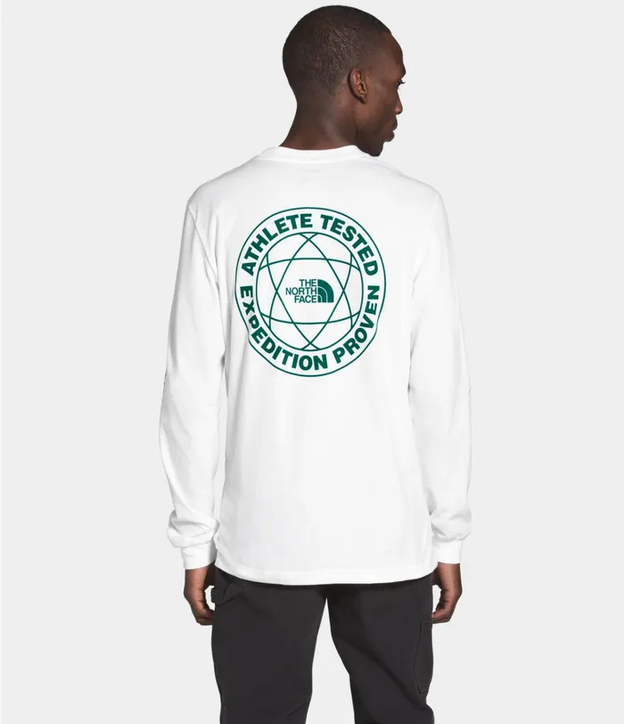 Mens Long Sleeve Double Sleeve Graphic Tee Tnf Whiteevergreen The North Face TShirts