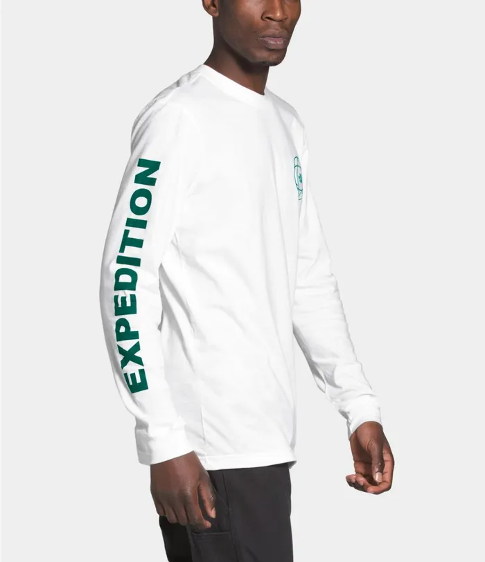 Mens Long Sleeve Double Sleeve Graphic Tee Tnf Whiteevergreen The North Face TShirts