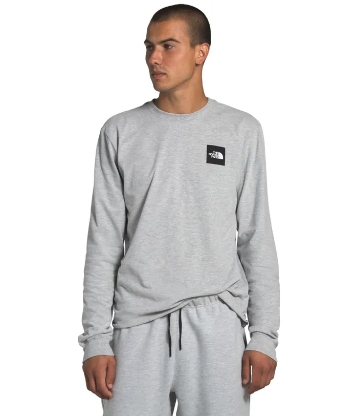 Mens Long Sleeve Red Box Tee Tnf Light Grey Heather The North Face TShirts
