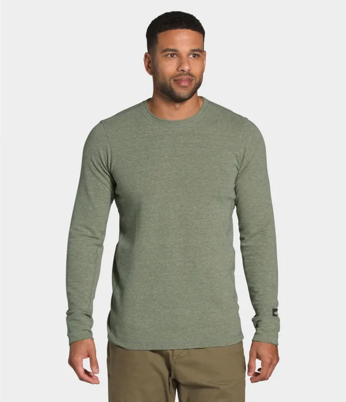 Mens Longsleeve Tnf Terry Crew New Taupe Green Heather The North Face Shirts and Polos Mens Longsleeve Tnf Terry Crew New Taupe Green Heather The North Face Shirts and Polos