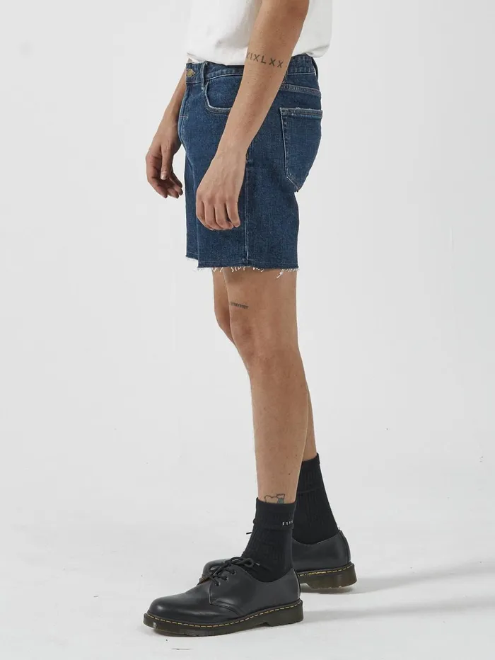 Mens Mandude Denim Short Dark Rinse Blue Thrills Denim Shorts