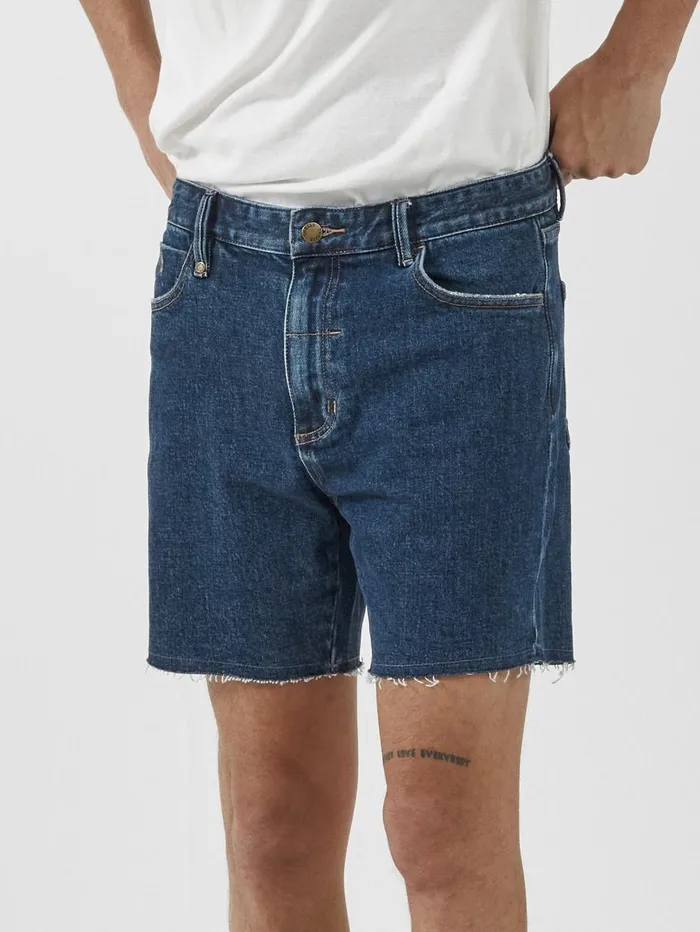 Mens Mandude Denim Short Dark Rinse Blue Thrills Denim Shorts