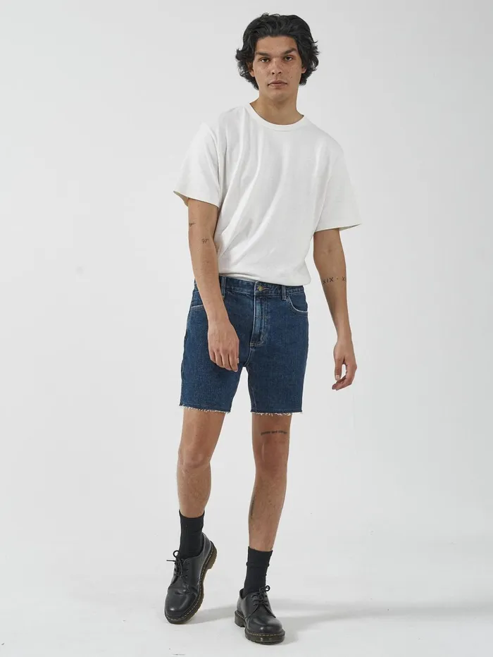 Mens Mandude Denim Short Dark Rinse Blue Thrills Denim Shorts