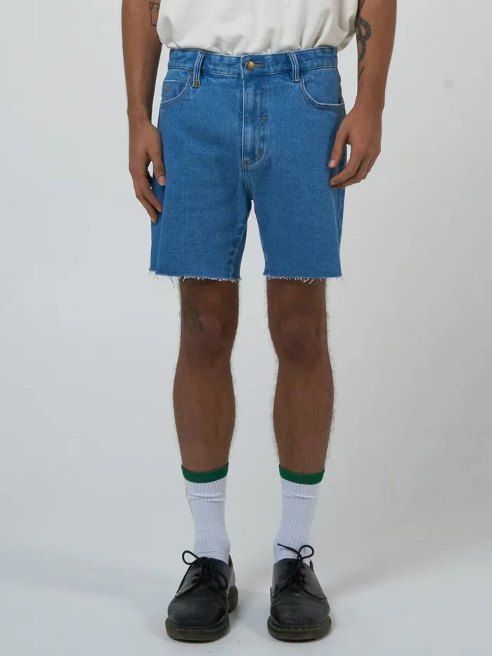 Mens Mandude Denim Short Peel Blue Thrills Denim Shorts