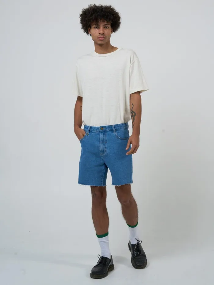 Mens Mandude Denim Short Peel Blue Thrills Denim Shorts